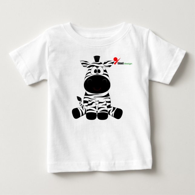 Randig Zebra Baby T-Shirt (Framsida)