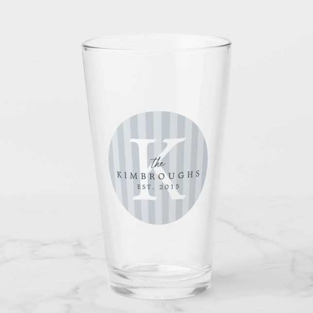 Randiga cirkel familj monogram glaskopp (Framsida)