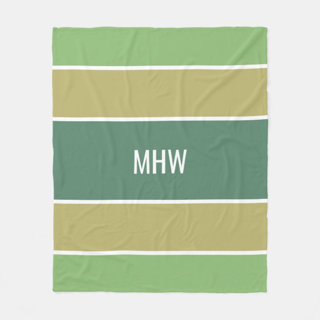 Randiga filt med anpassad monogram (Framsidan)