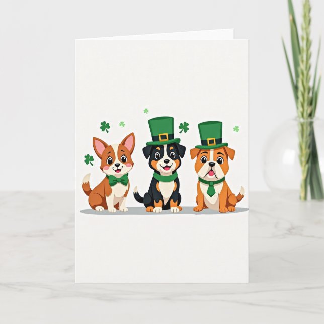 Randiga hundar St Patricks-kort Kort (Framsida)