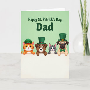 Randiga husdjur glad St Patricks-kort Kort