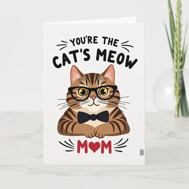 Randiga Kattens Mal Mamma-kort Kort (Framsida)