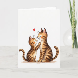 Randiga katter älskar mors kort