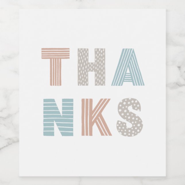 Randiga & prickiga tack typografi fest vinflaska etikett (Singel etikett)