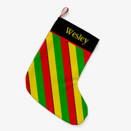 Randiga rastafarianflagga färger liten julstrumpa
