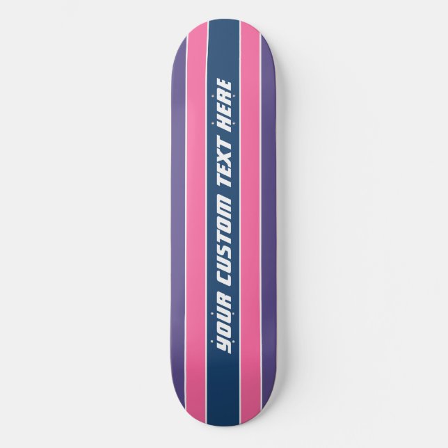 Randiga skateboardar med anpassad text skateboard bräda 19,5 cm (Framsida)