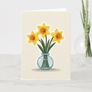 Randiga vårblomvas kort