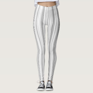 Randiga vertikala randvitgrått tänder - grå fä leggings