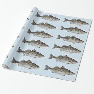 Randigt bas- fiskmönster presentpapper