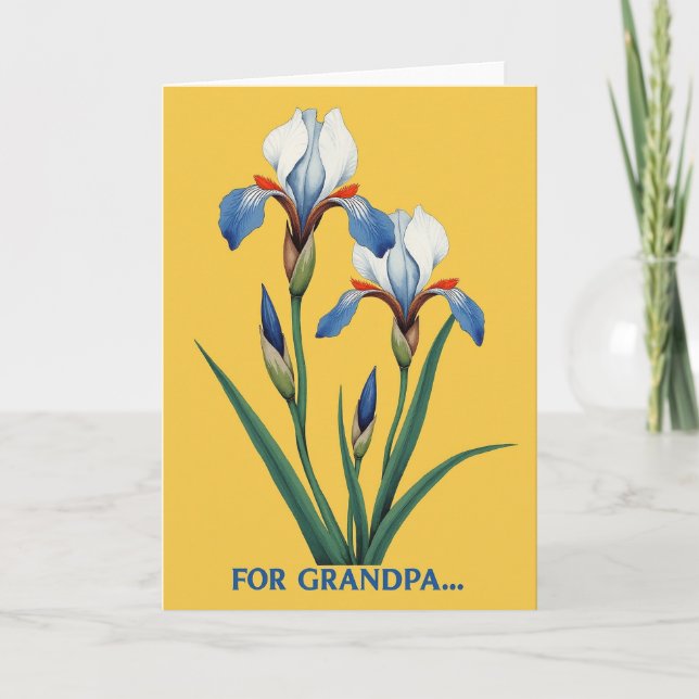 Randigt botaniskt homagekort kort (Framsida)
