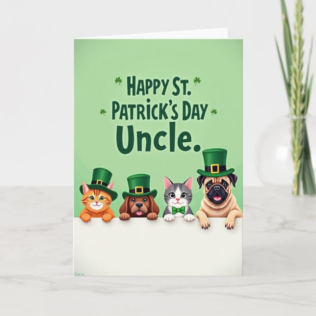 Randigt djur St. Patrick's Day-kort Kort (Framsida)