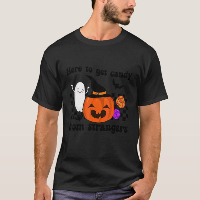 Randigt Få Godis Av Främlingar Söt Pumpa Ha T Shirt (Framsida)