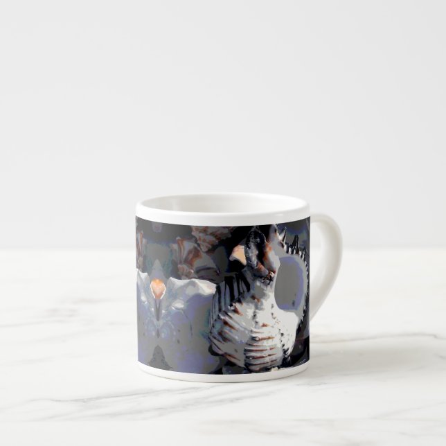 Randigt havsskal espressomugg (Framsida höger)
