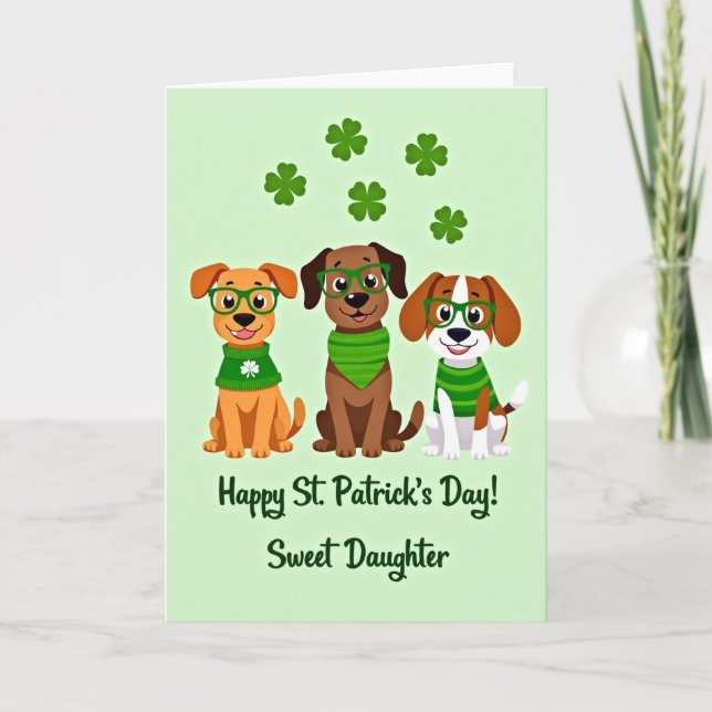 Randigt hund St Patricks-kort Kort (Framsida)