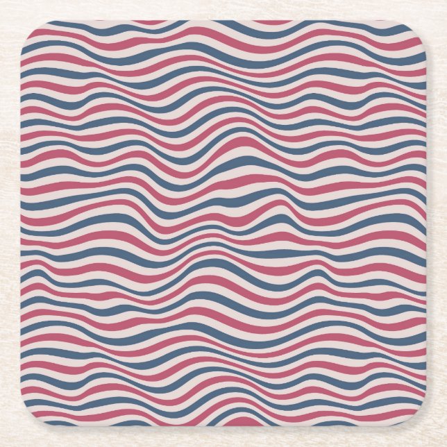 Randigt mönster 2 underlägg papper kvadrat (Framsidan)