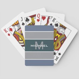 Randigt mönster anpassade monogram pokerkort spel kort