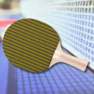 Randigt mönster i chokladbrun och olivgrön pingisracket