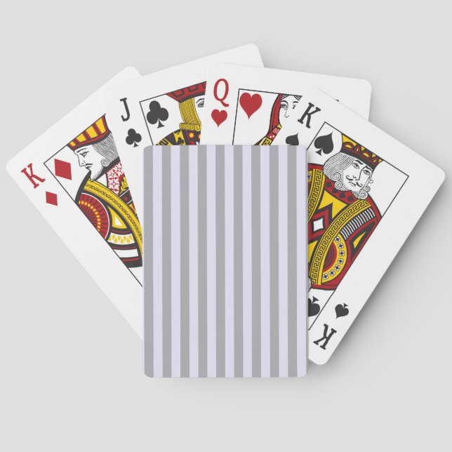 Randigt mönster i grått och lavendel casinokort (Baksidan)