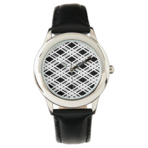Randigt plädmönster armbandsur