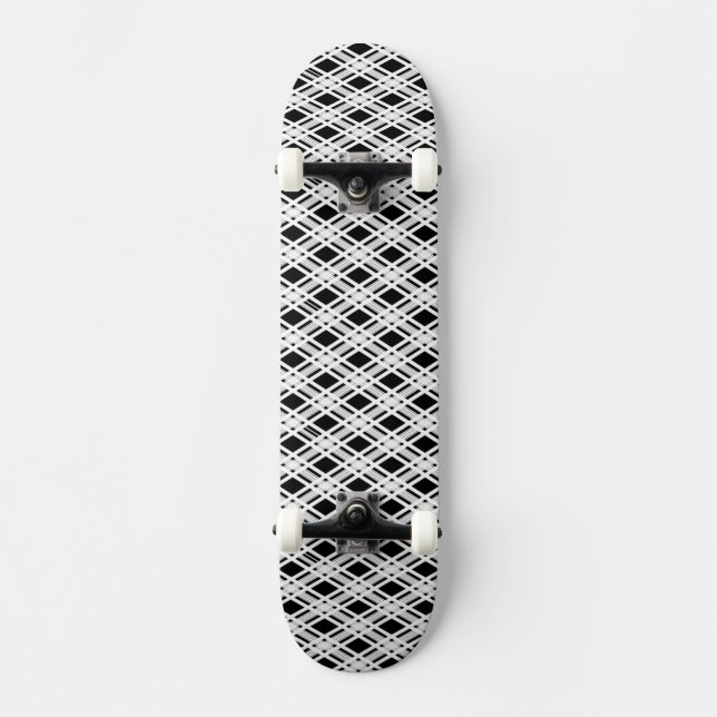 Randigt plädmönster mini skateboard bräda 18,5 cm (Framsida)