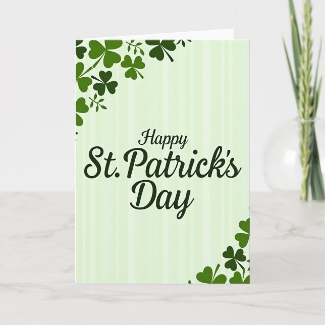 Randigt St. Patricks Day-kort Kort (Framsida)