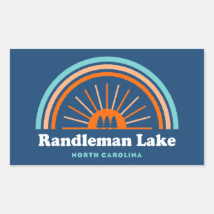 Randleman Sjö North Carolina Rainbow Rektangulärt Klistermärke