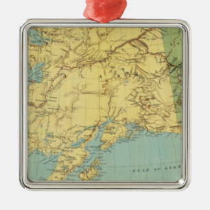 RandMcNallys karta av Alaska Julgransprydnad Metall