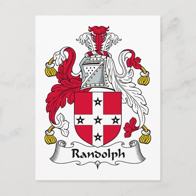 Randolph Family Crest Vykort (Framsida)