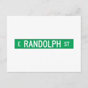 Randolph Street, Chicago, IL Street Sign Vykort