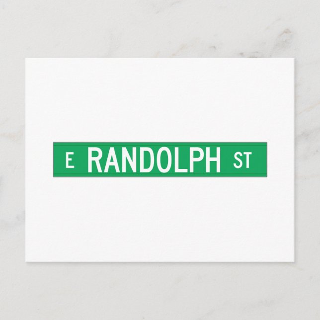 Randolph Street, Chicago, IL Street Sign Vykort (Framsida)