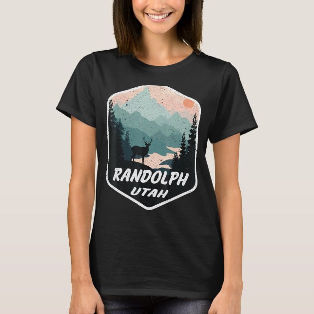 Randolph Utah MEN Mountains Hike Hiking Souvenir T Shirt (Framsida)