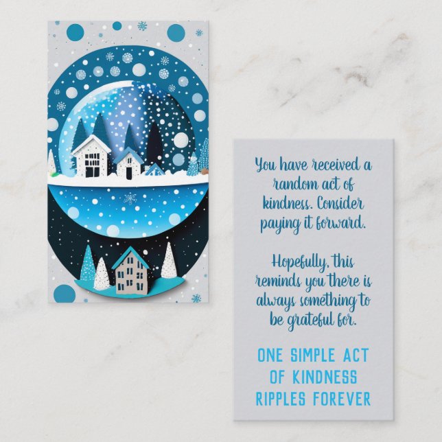 Random Act of Kindness Betalar det Forward Winter  Visitkort (Fram/baksida)