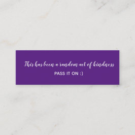 Random Act of Kindness Lila White Minimal Mini Visitkort