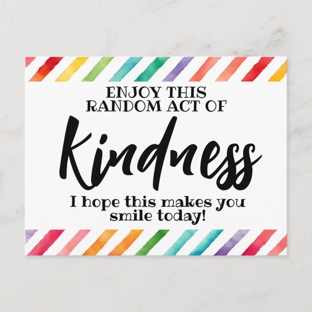 Random Act of Kindness" Motivational Vykort (Framsida)