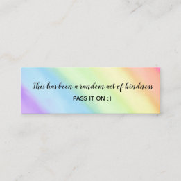 Random Act of Kindness Rainbow Gradient Ombré Mini Visitkort