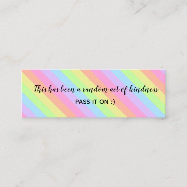 Random Act of Kindness Rainbow Pastel Rand Mini Visitkort (Framsida)