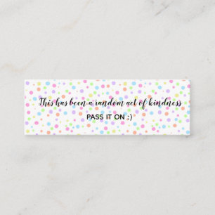 Random Act of Kindness Rainbow Polka dots Mini Visitkort