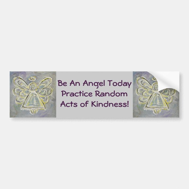 Random Acts of Kindness White Angel Bumper Sticker Bildekal (Framsidan)