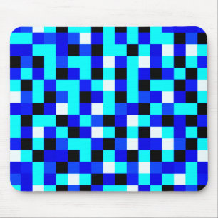 Random Checkated Pixel Art - Blue & White Musmatta
