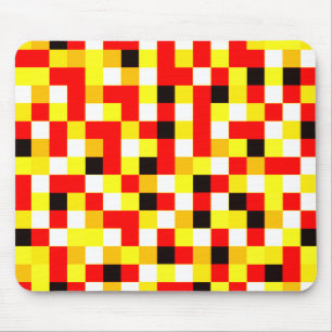Random Checkered Pixel Art - Red & Gult Musmatta