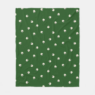 Random Cute Kawaii Skull Dots mörk grönt Fleecefilt