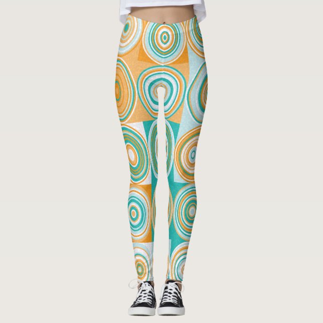 Random Färgad Circles: Artistic Background. Leggings (Framsida)