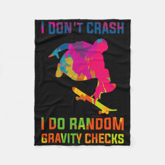 Random Gravity Check Skateboard Skater Skating Ska Fleecefilt