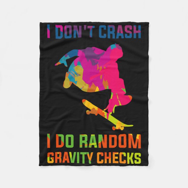 Random Gravity Check Skateboard Skater Skating Ska Fleecefilt (Framsidan)