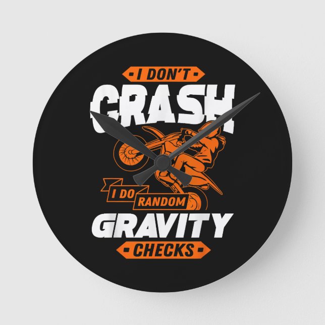Random Gravity Checks - Motocross & Dirt Bike Rund Klocka (Framsida)