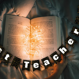 Random Guld Dot Mönster Best Teacher Vimplar