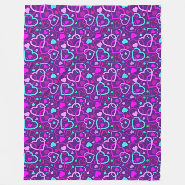 Random Hearts Fleece Blanket (Framsidan)