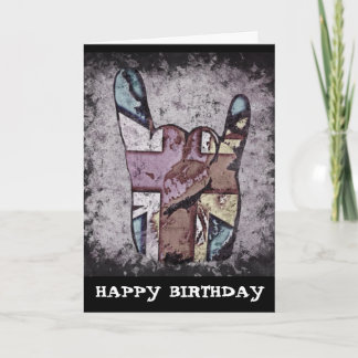 Random Horns Grunge Hard Sten Birthday Card Kort