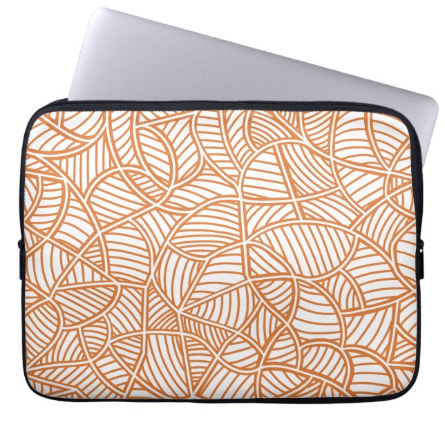 Random Löv Mosaic Mörk Orange Laptop Fodral (Framsidan)