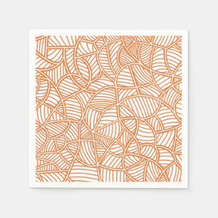 Random Löv Mosaic Mörk Orange Pappersservett